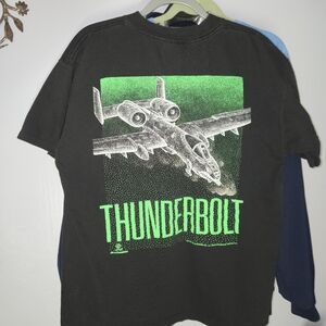 Vintage 1993 A-10 Warthog Thunderbolt Tee Single Stitch Oneita Power-T USA XL Bl